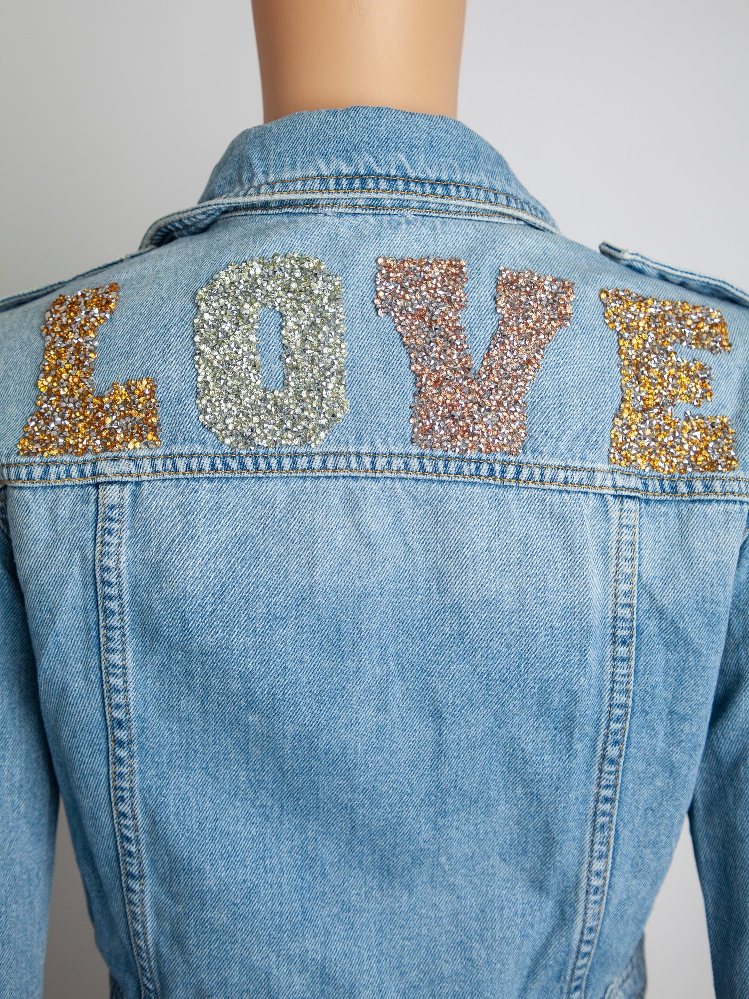 Good Guess Cropped Blue Denim Jacket Size S with &