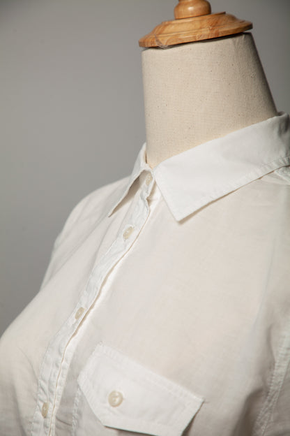 Good J. Crew White Cotton Long Sleeve Button-Up Shirt Women