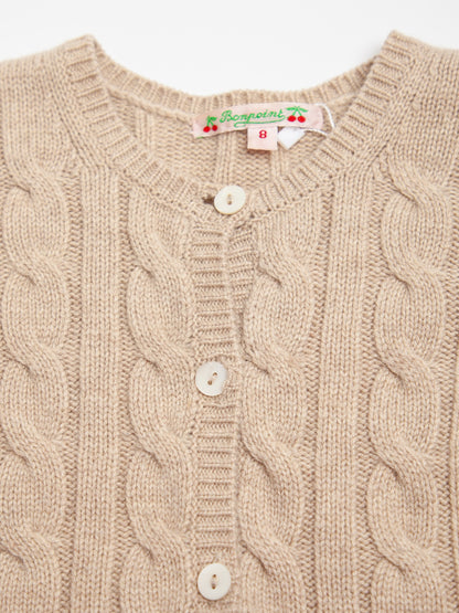 Good Bonpoint White Angora Wool Cardigan for Kids Size 10