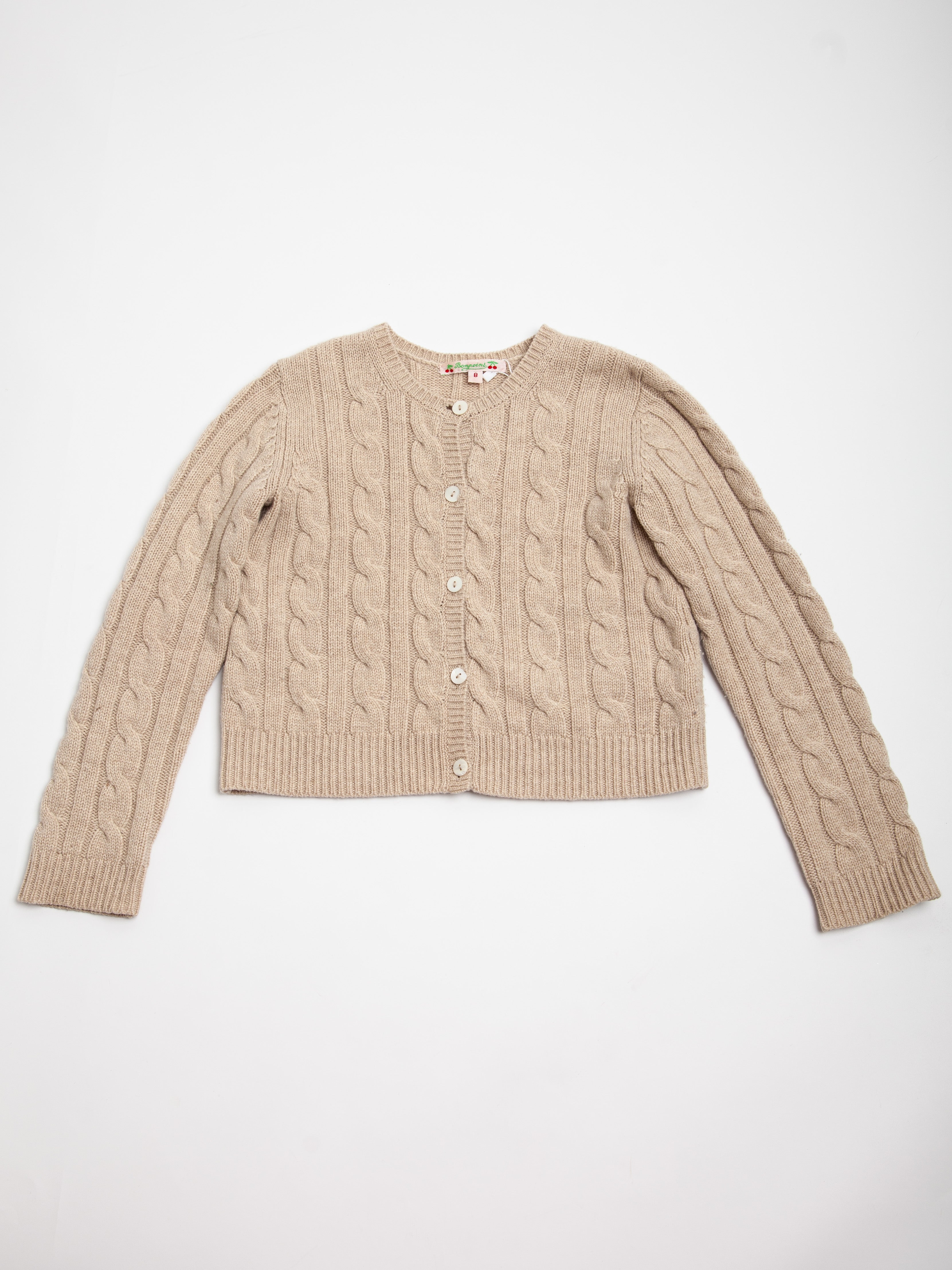 Good Bonpoint White Angora Wool Cardigan for Kids Size 10