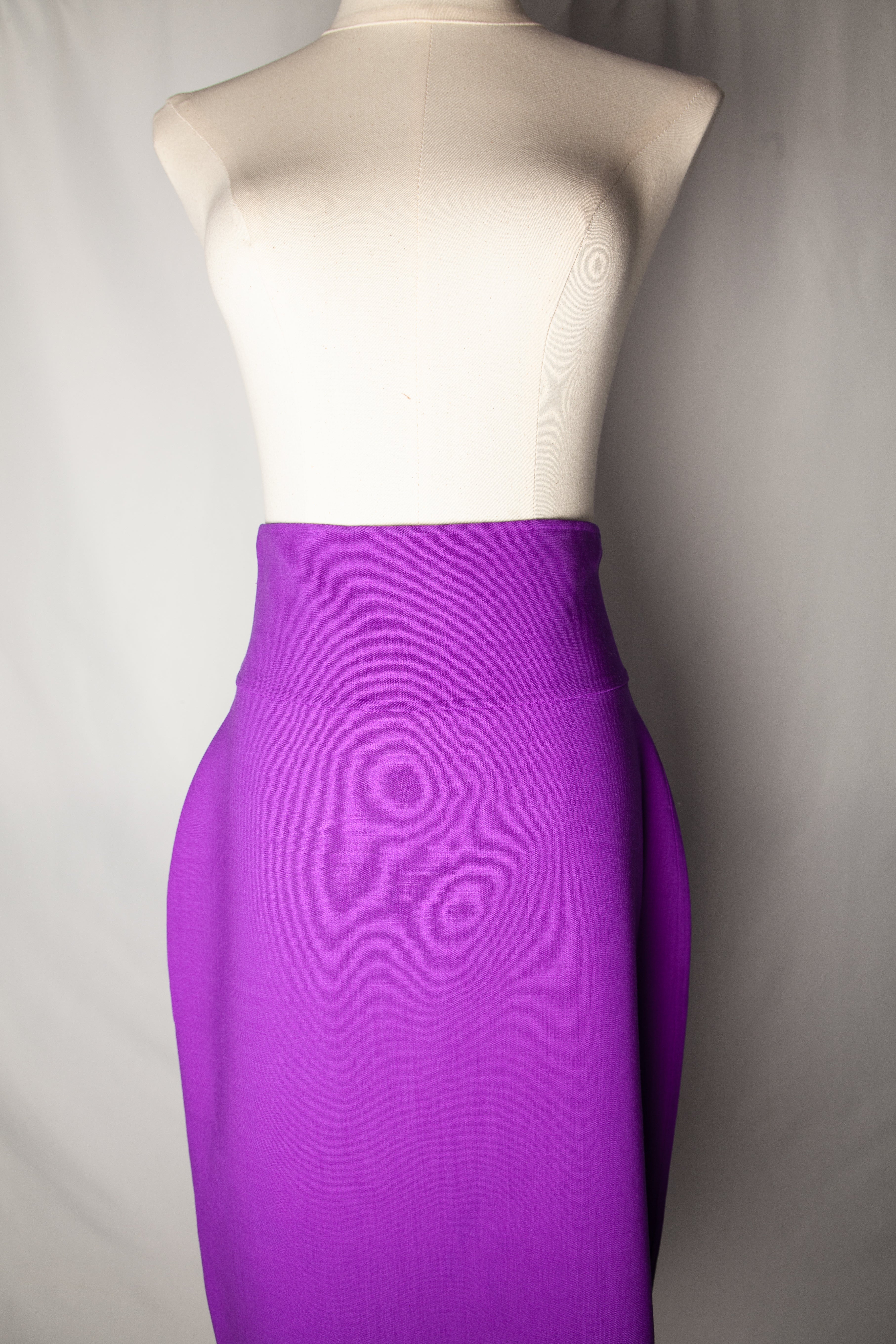 Good Oscar de la Renta Purple Cashmere Wool Skirt Size XS