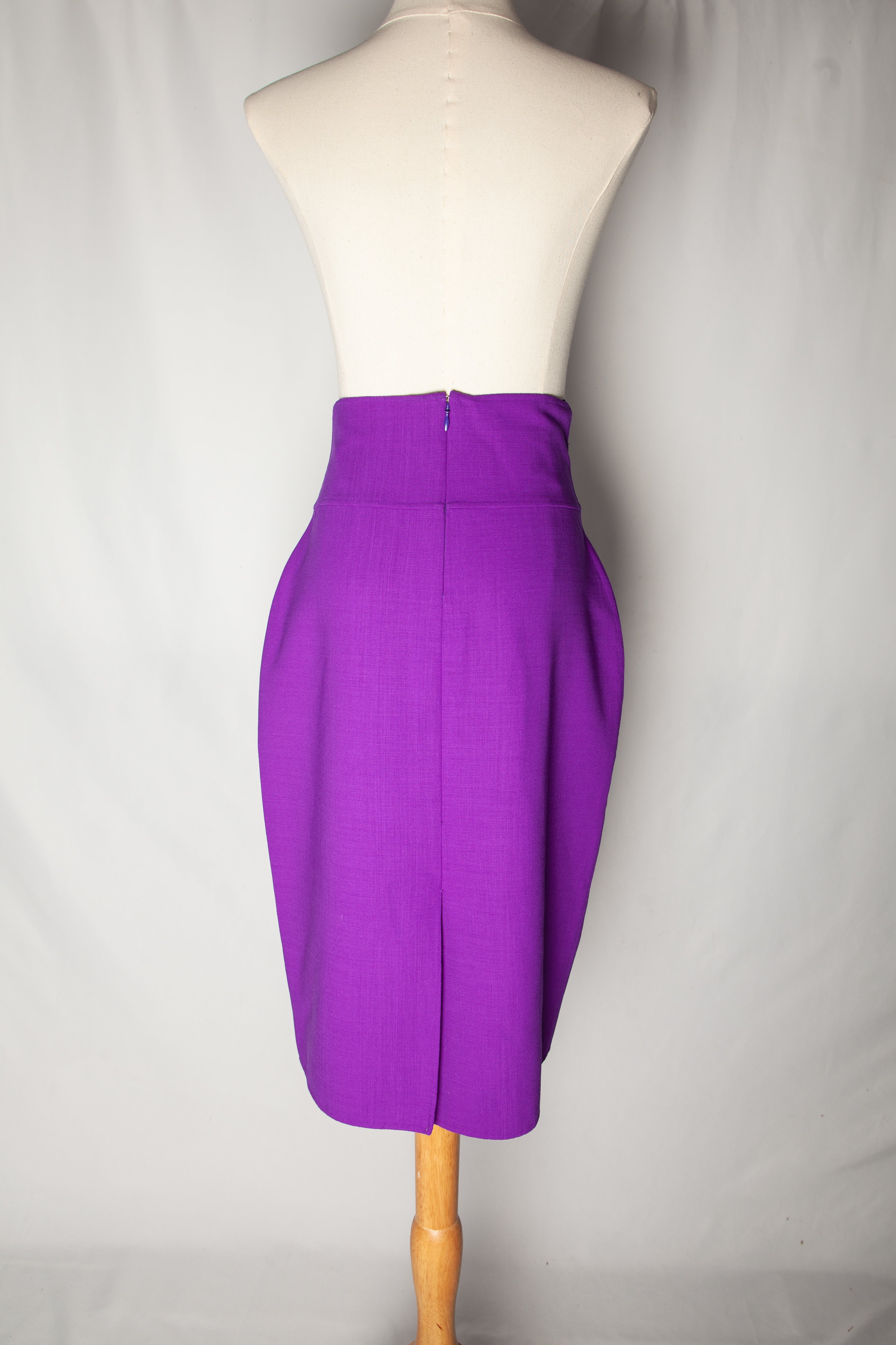 Good Oscar de la Renta Purple Cashmere Wool Skirt Size XS