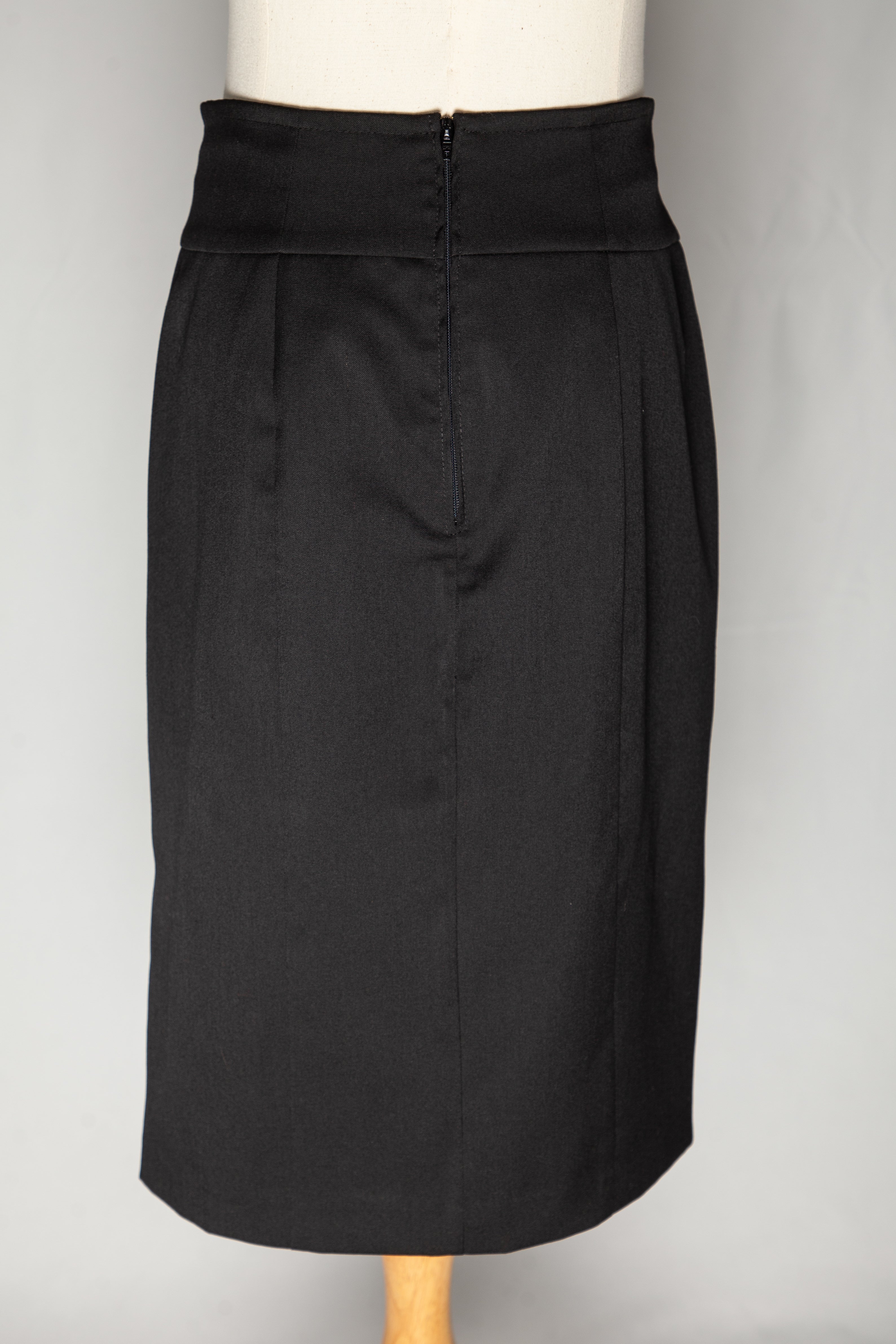 Excellent United Colors of Benetton Black Cotton Pencil Skirt M