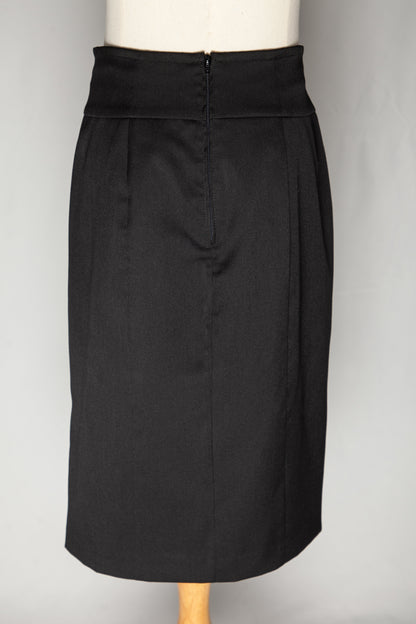 Excellent United Colors of Benetton Black Cotton Pencil Skirt M