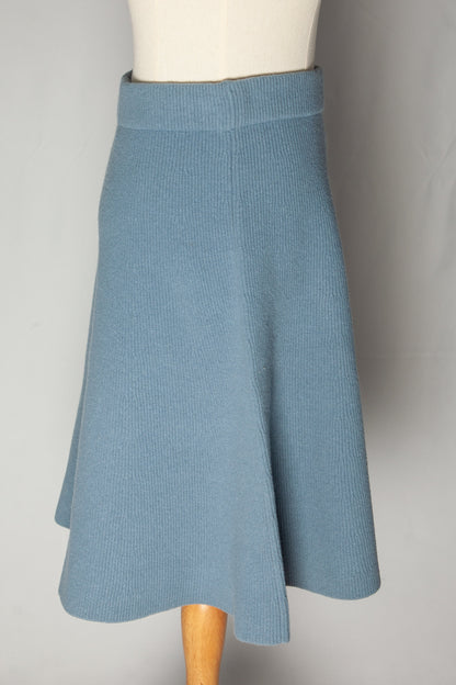 Excellent Intrend Blue Cashmere Wool Knee-Length Skirt Size M