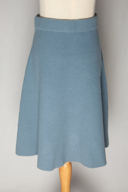 Excellent Intrend Blue Cashmere Wool Knee-Length Skirt Size M