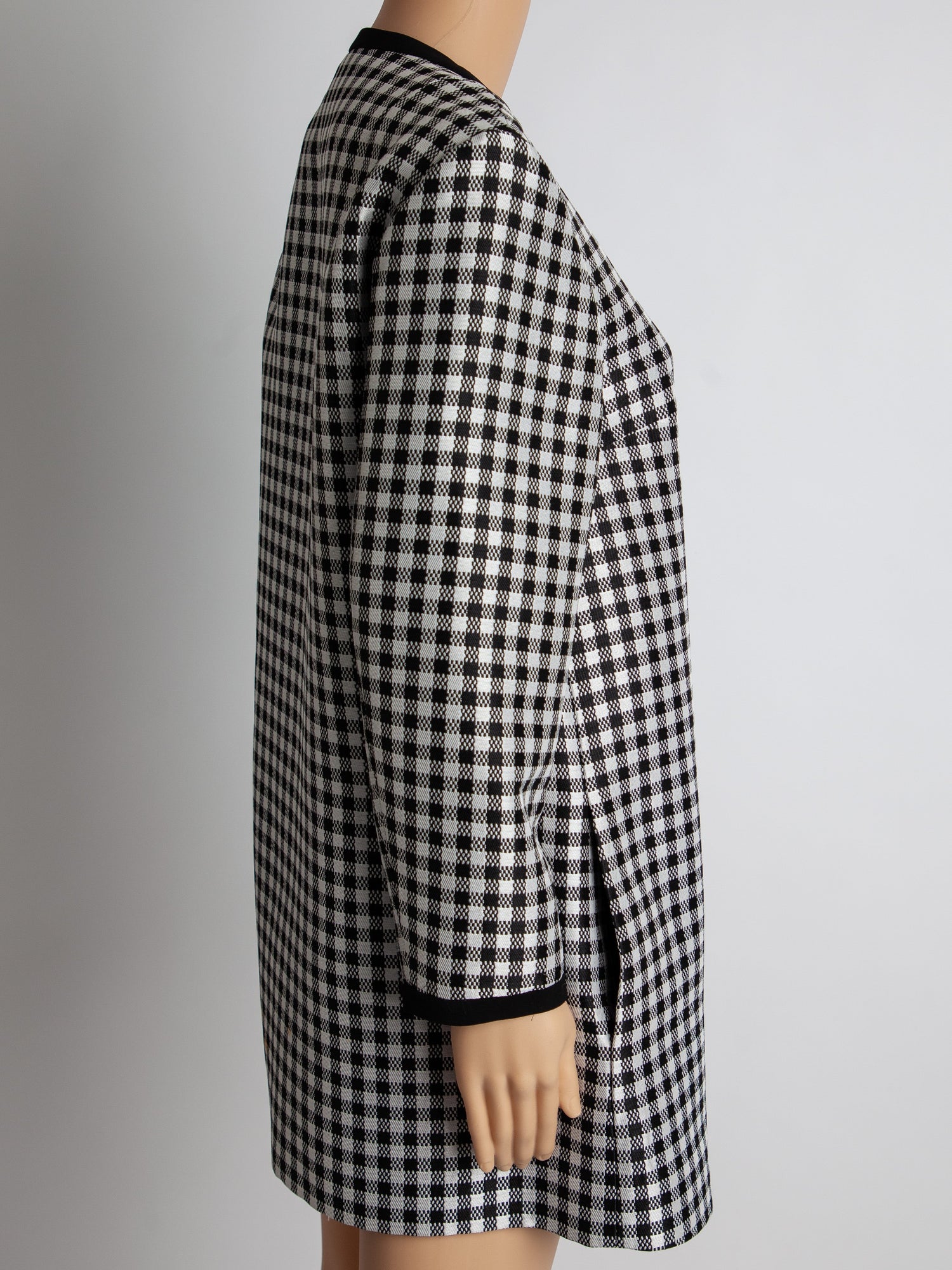 Excellent Max Mara Checkered Dress Black White Size S Polyester