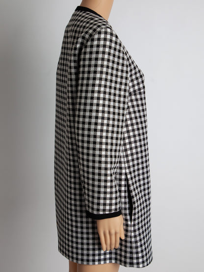 Excellent Max Mara Checkered Dress Black White Size S Polyester