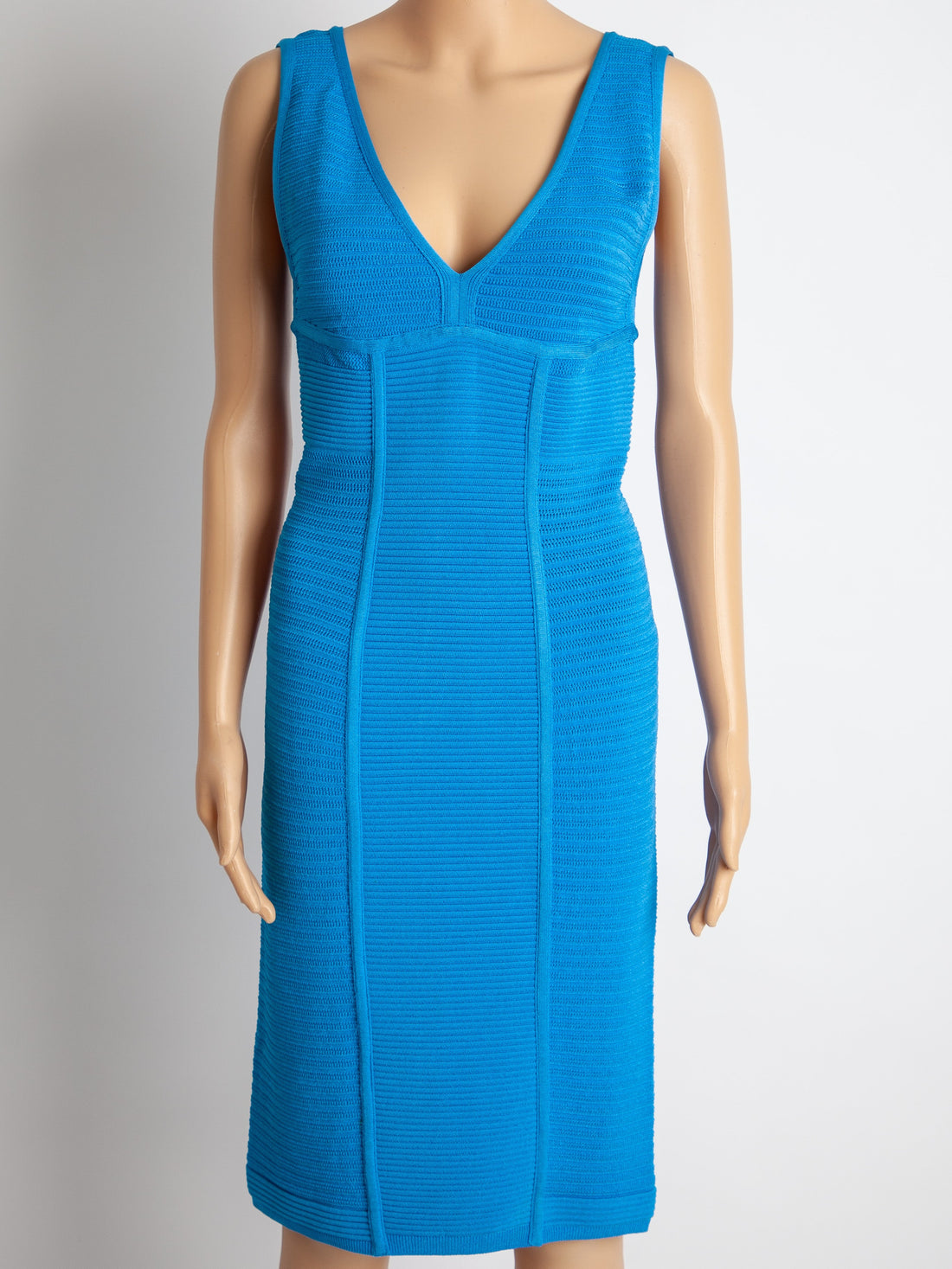 Good Blumarine Blue Sleeveless Knee-Length Dress Polyester