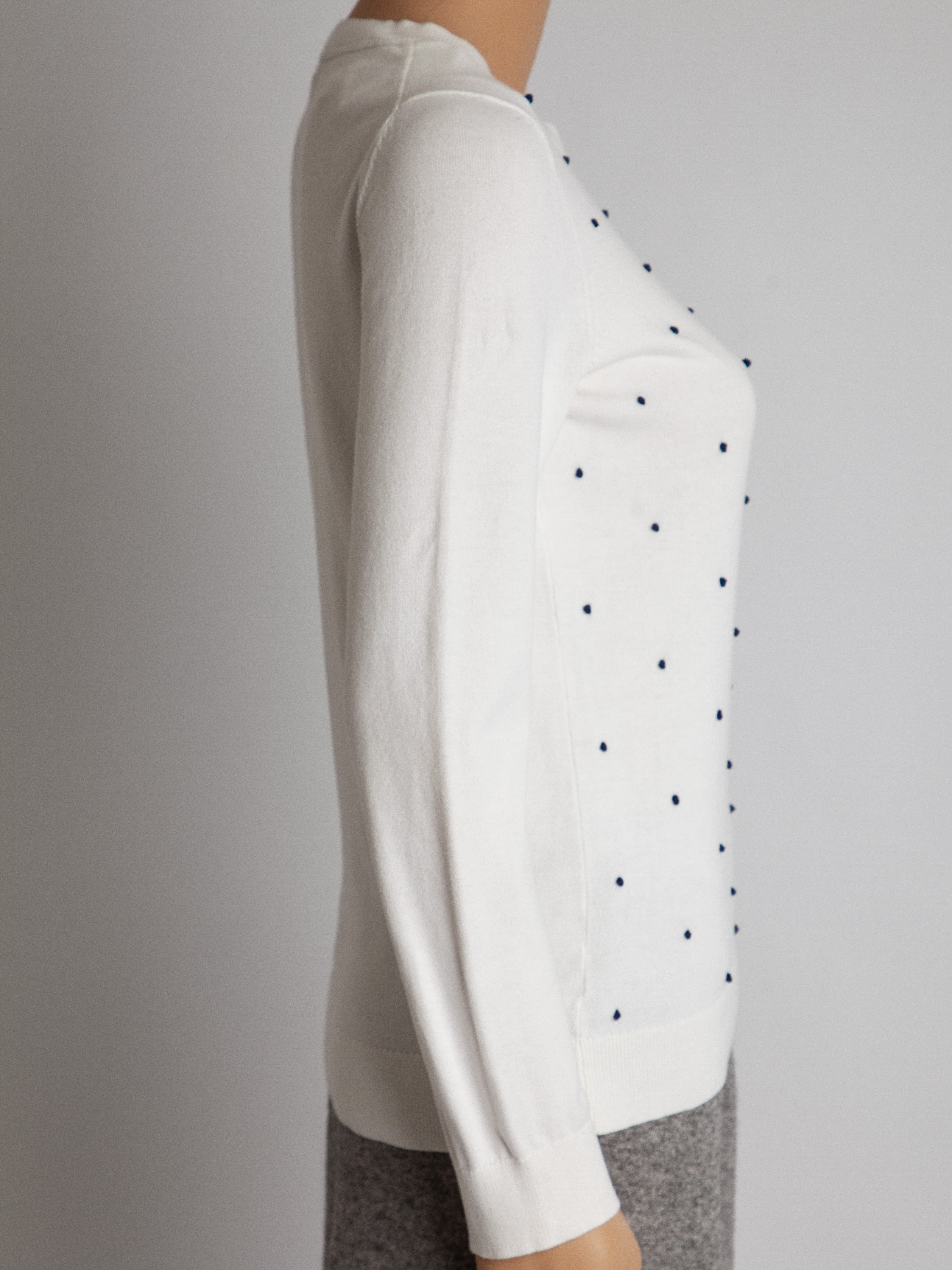 Good Tommy Hilfiger White Polka Dot Sweater Size S Women