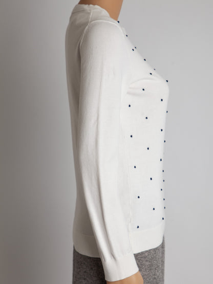 Good Tommy Hilfiger White Polka Dot Sweater Size S Women