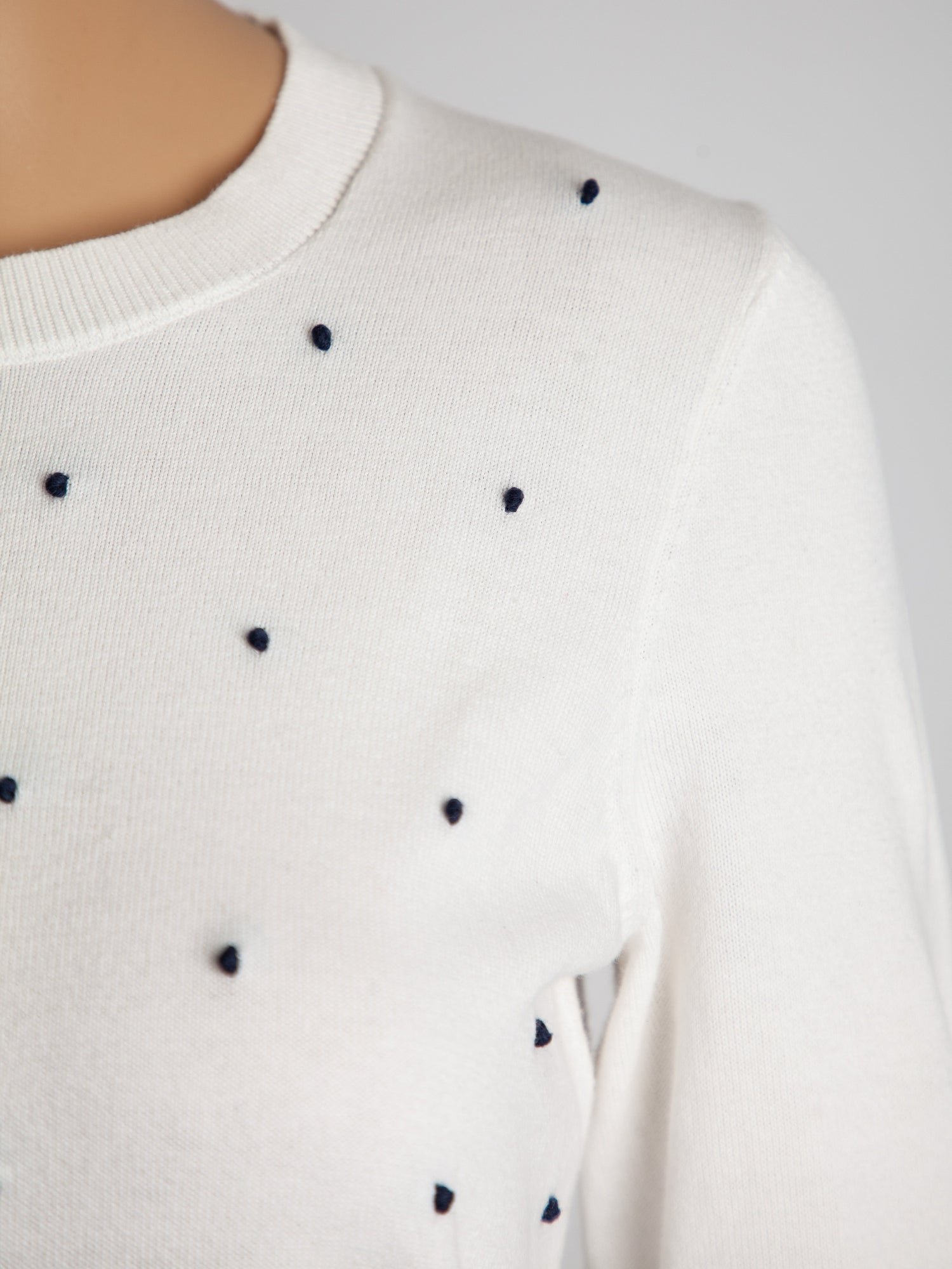 Good Tommy Hilfiger White Polka Dot Sweater Size S Women