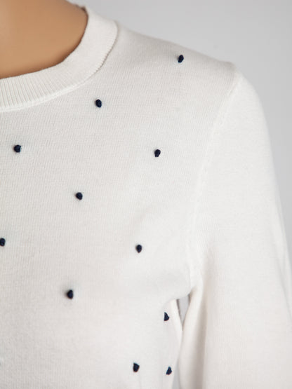 Good Tommy Hilfiger White Polka Dot Sweater Size S Women