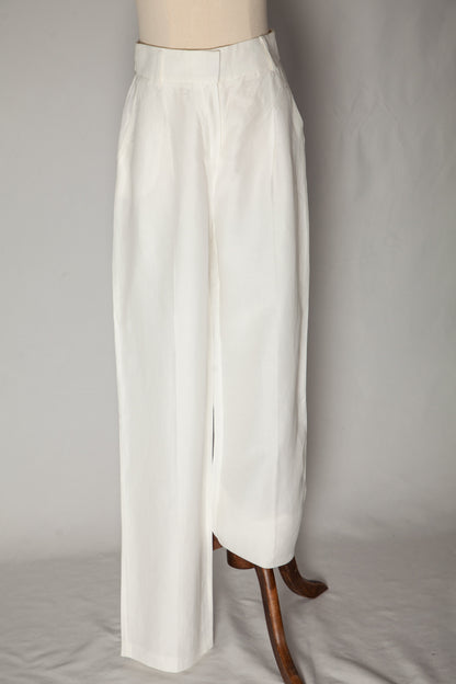 IPEKYOL White Tailored Pants M, Viscose, Good Condition