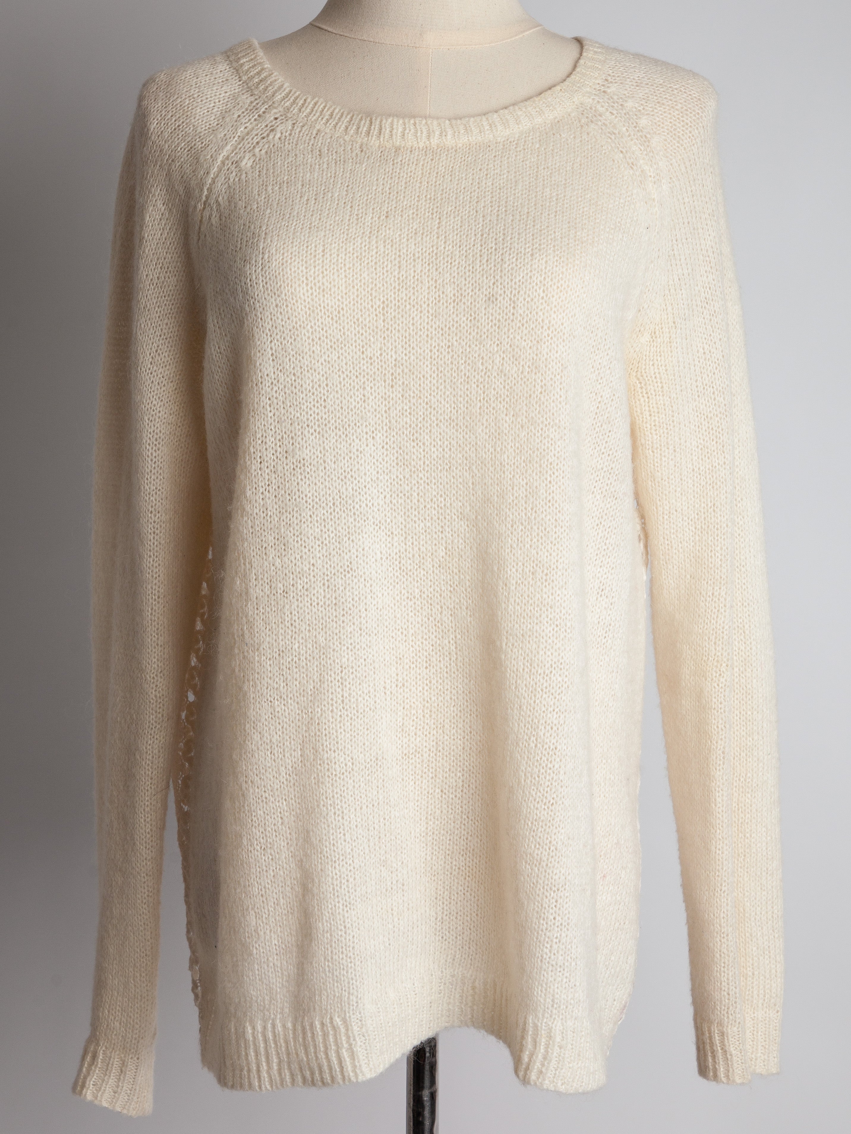 Good More &amp; More White Poplin Sweater Size XS with Textured Back