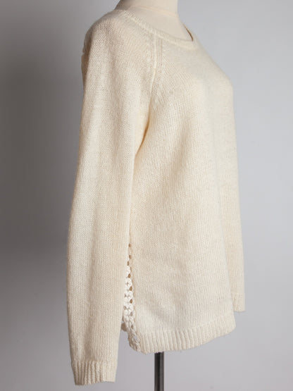 Good More &amp; More White Poplin Sweater Size XS with Textured Back