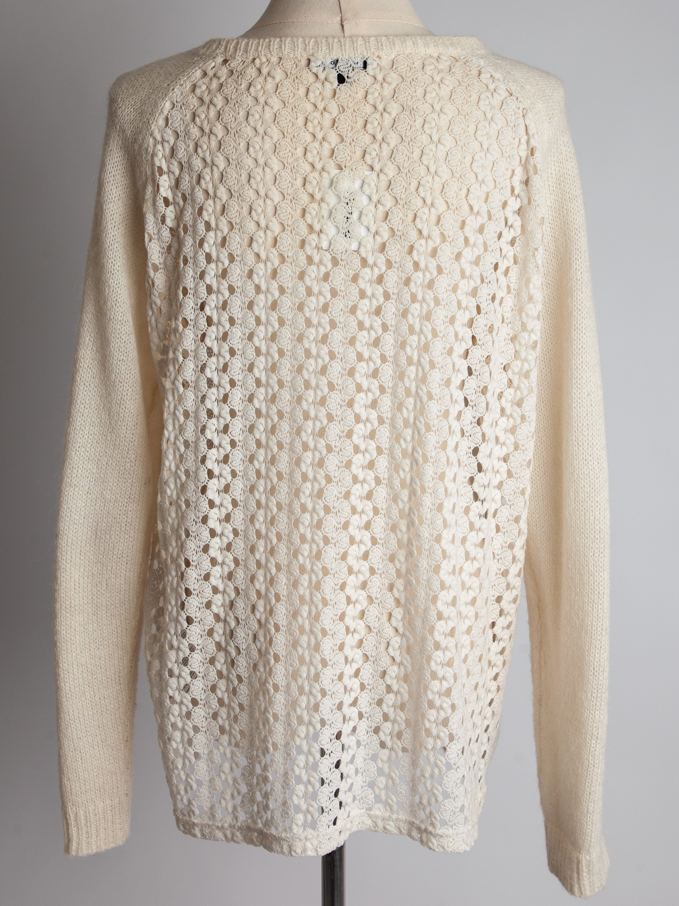 Good More &amp; More White Poplin Sweater Size XS with Textured Back