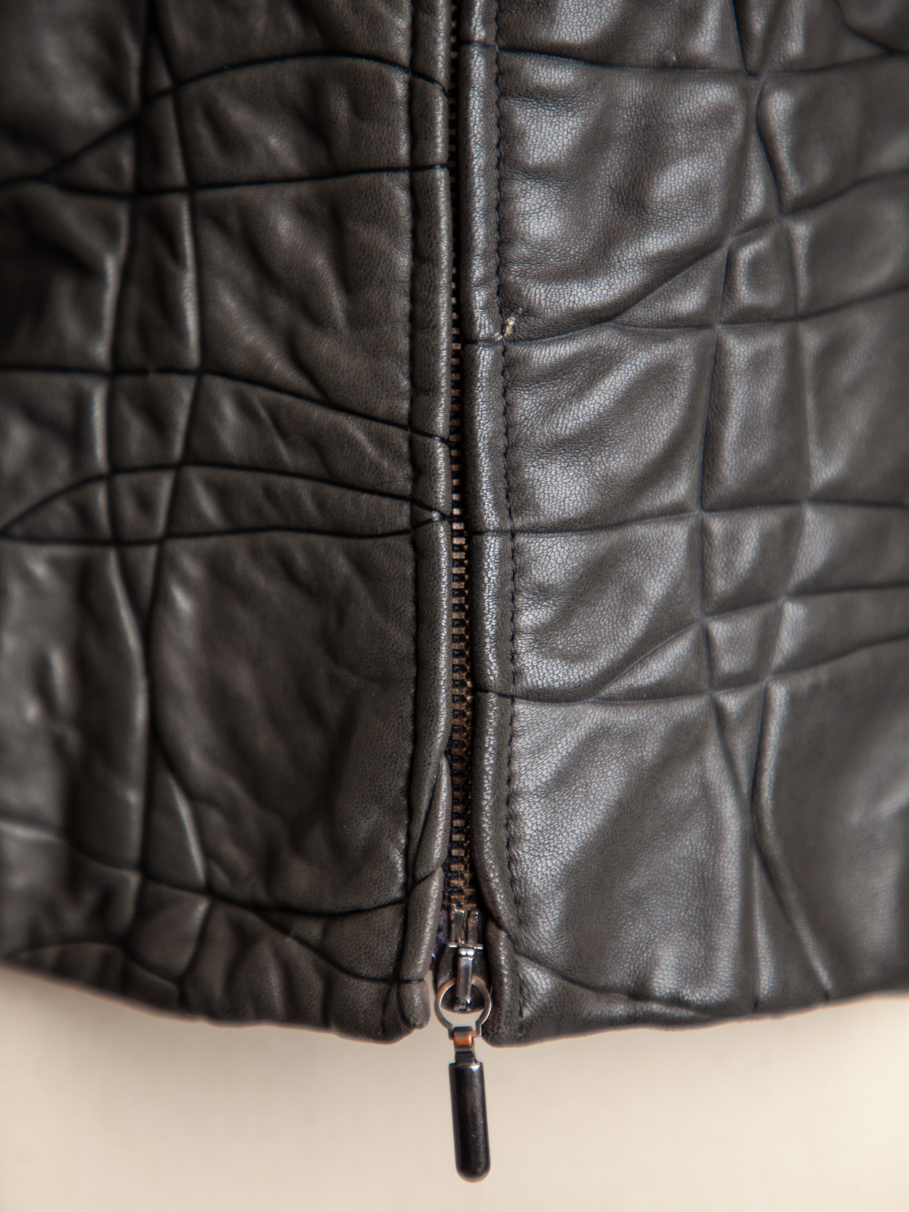 Good Armani Exchange Green Quilted Leather Jacket Size XXS