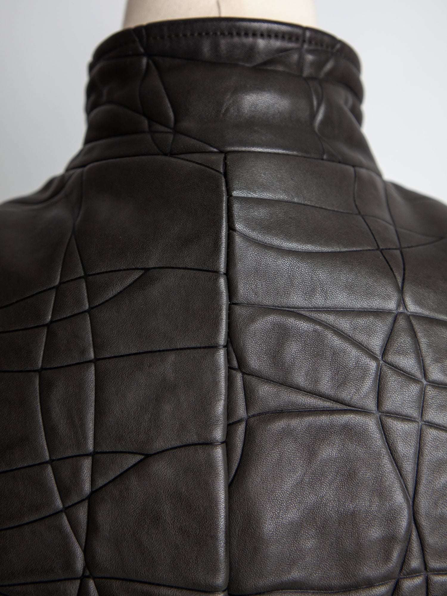 Good Armani Exchange Green Quilted Leather Jacket Size XXS
