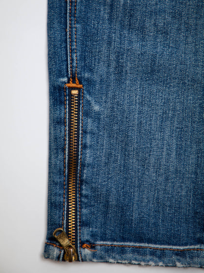 Good Ice Berg Blue Cotton Denim Jeans Size XS with Zippers