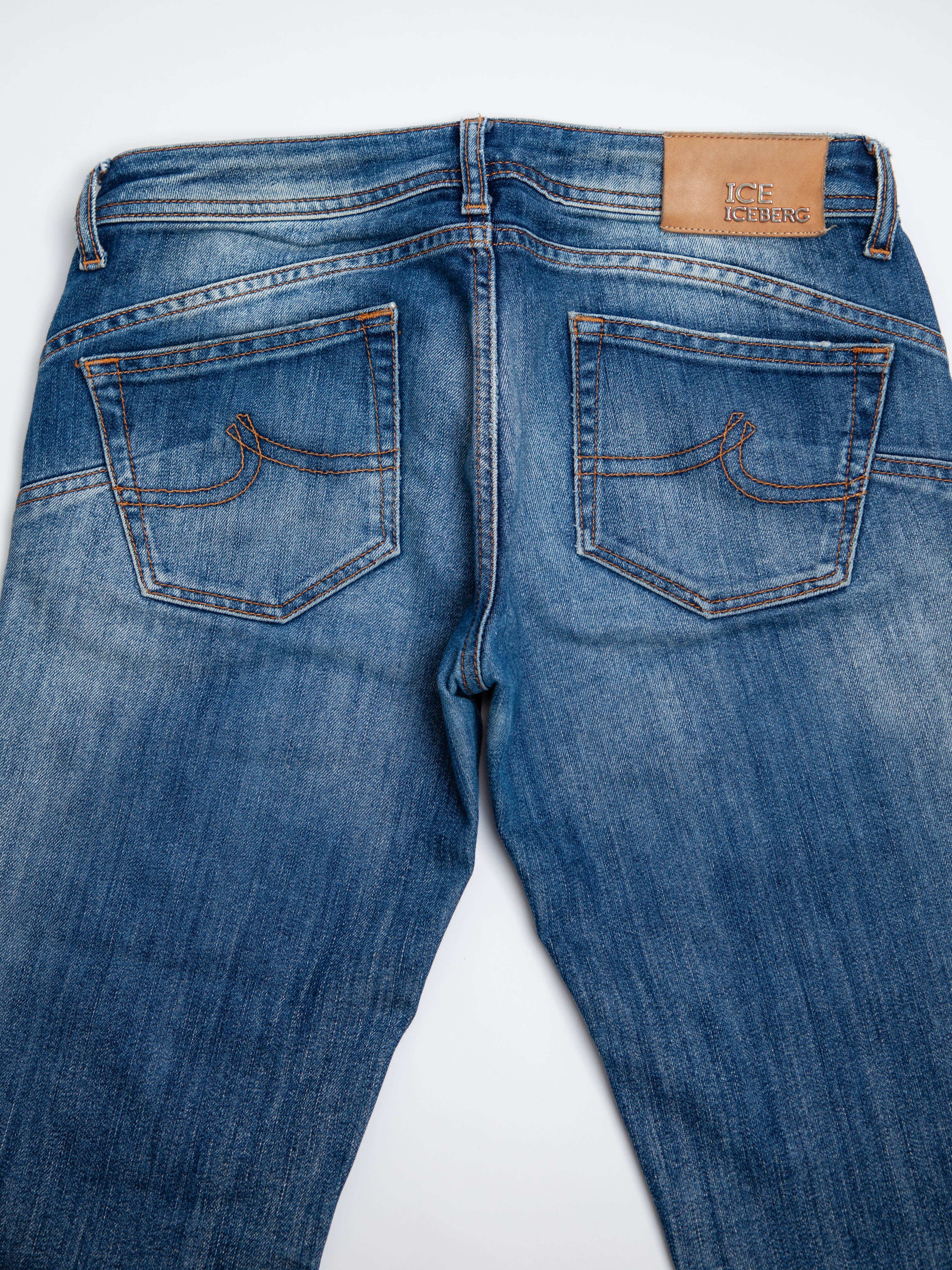 Good Ice Berg Blue Cotton Denim Jeans Size XS with Zippers