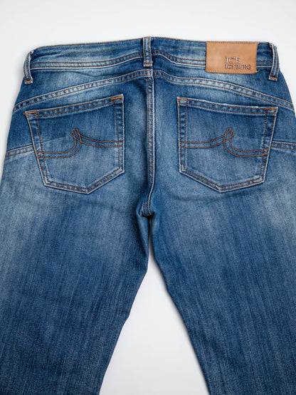 Good Ice Berg Blue Cotton Denim Jeans Size XS with Zippers