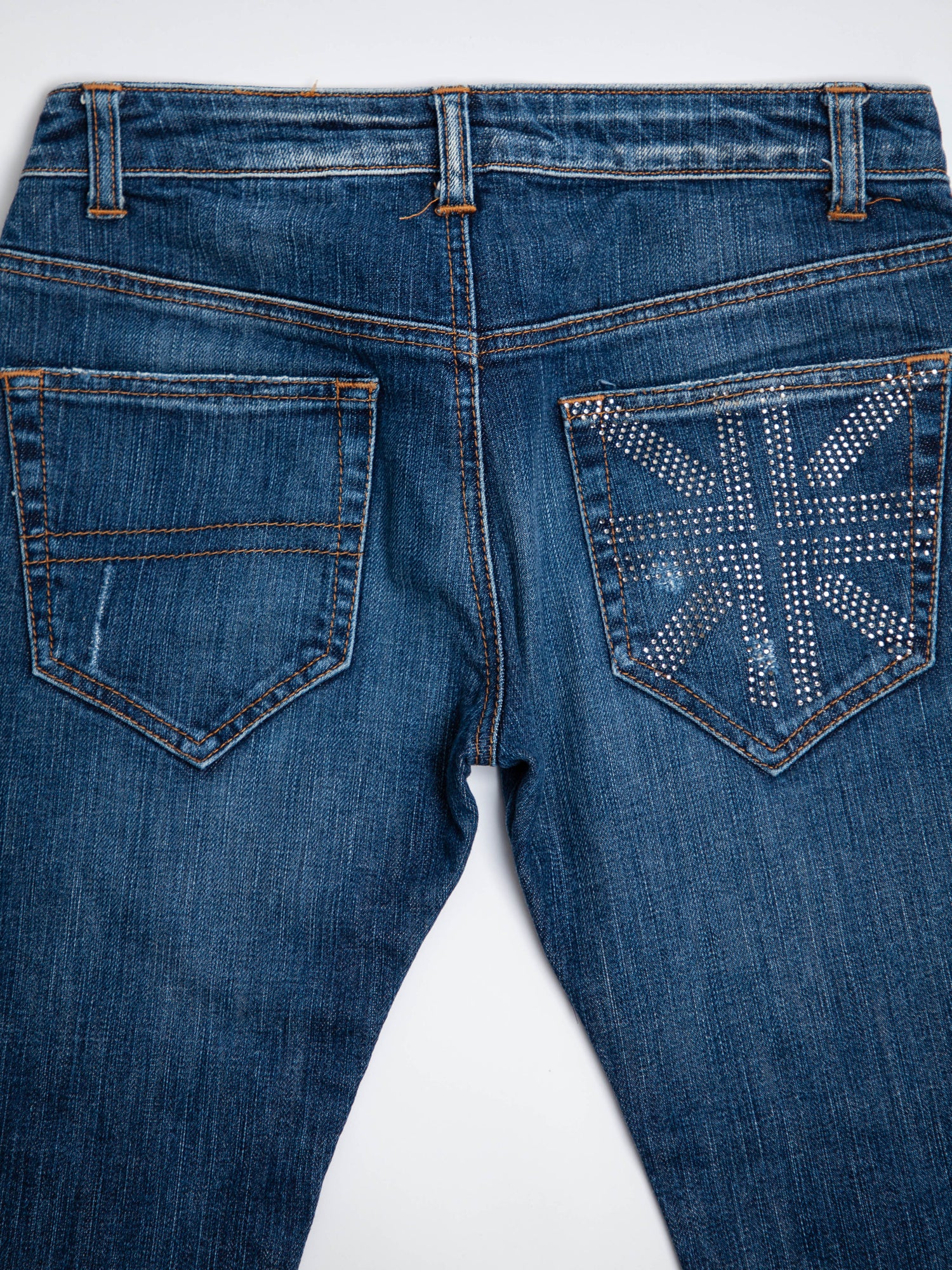 Good Richmond Blue Flared Leg Denim Jeans XXS Distressed Details