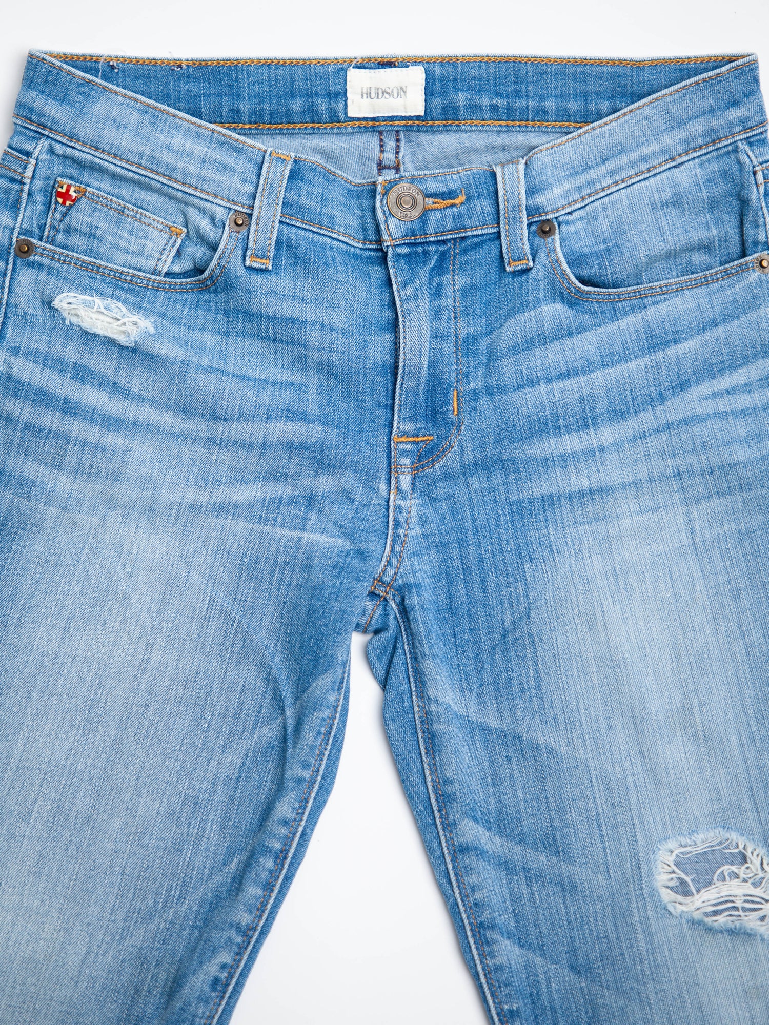 Good Hudson Jeans Blue Distressed Ripped Knee XXS Women