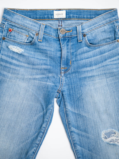 Good Hudson Jeans Blue Distressed Ripped Knee XXS Women