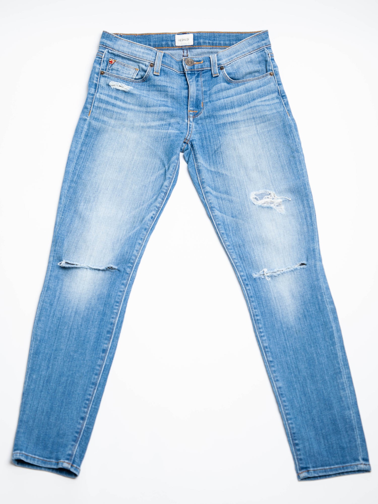 Good Hudson Jeans Blue Distressed Ripped Knee XXS Women