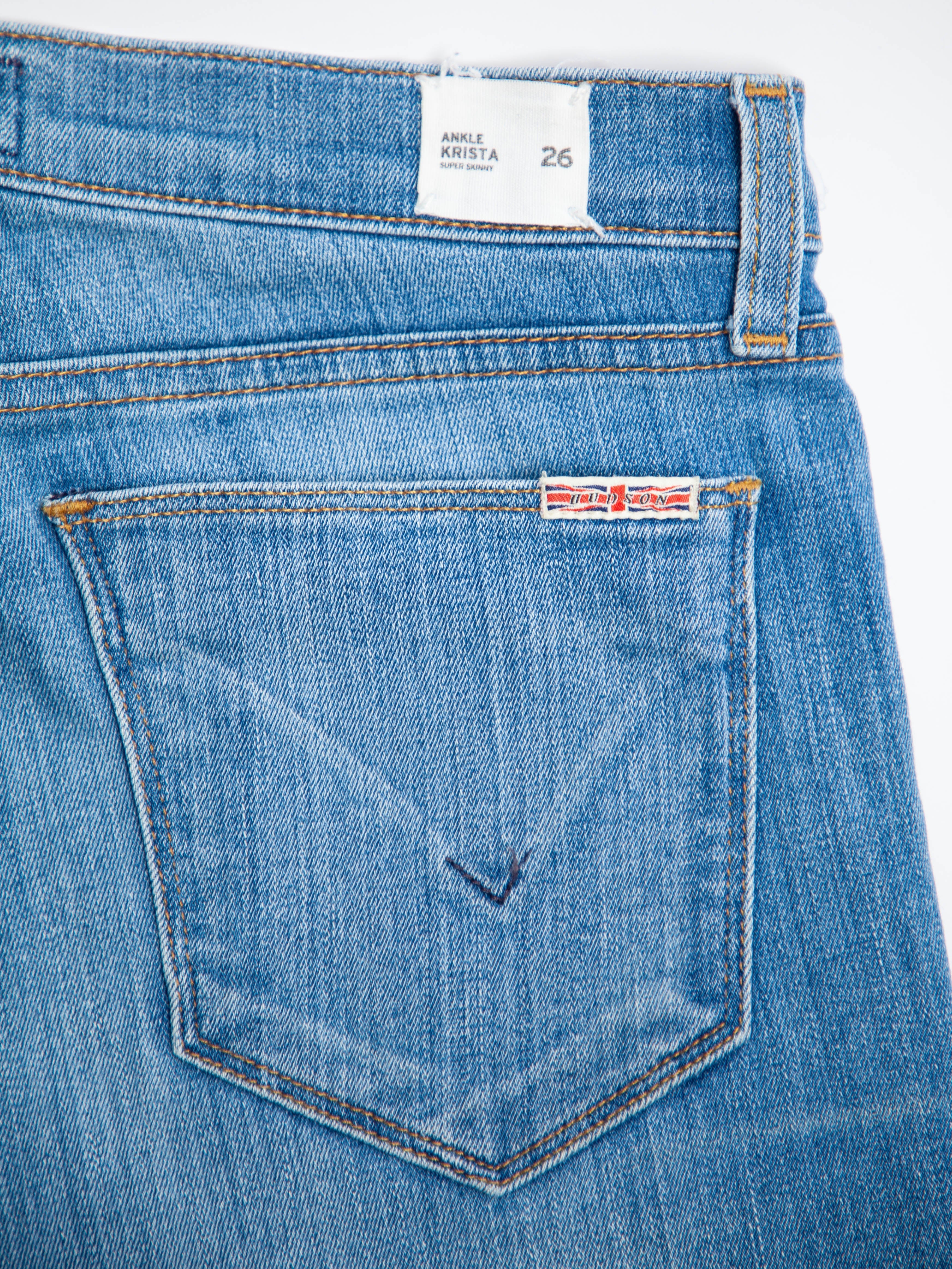 Good Hudson Jeans Blue Distressed Ripped Knee XXS Women