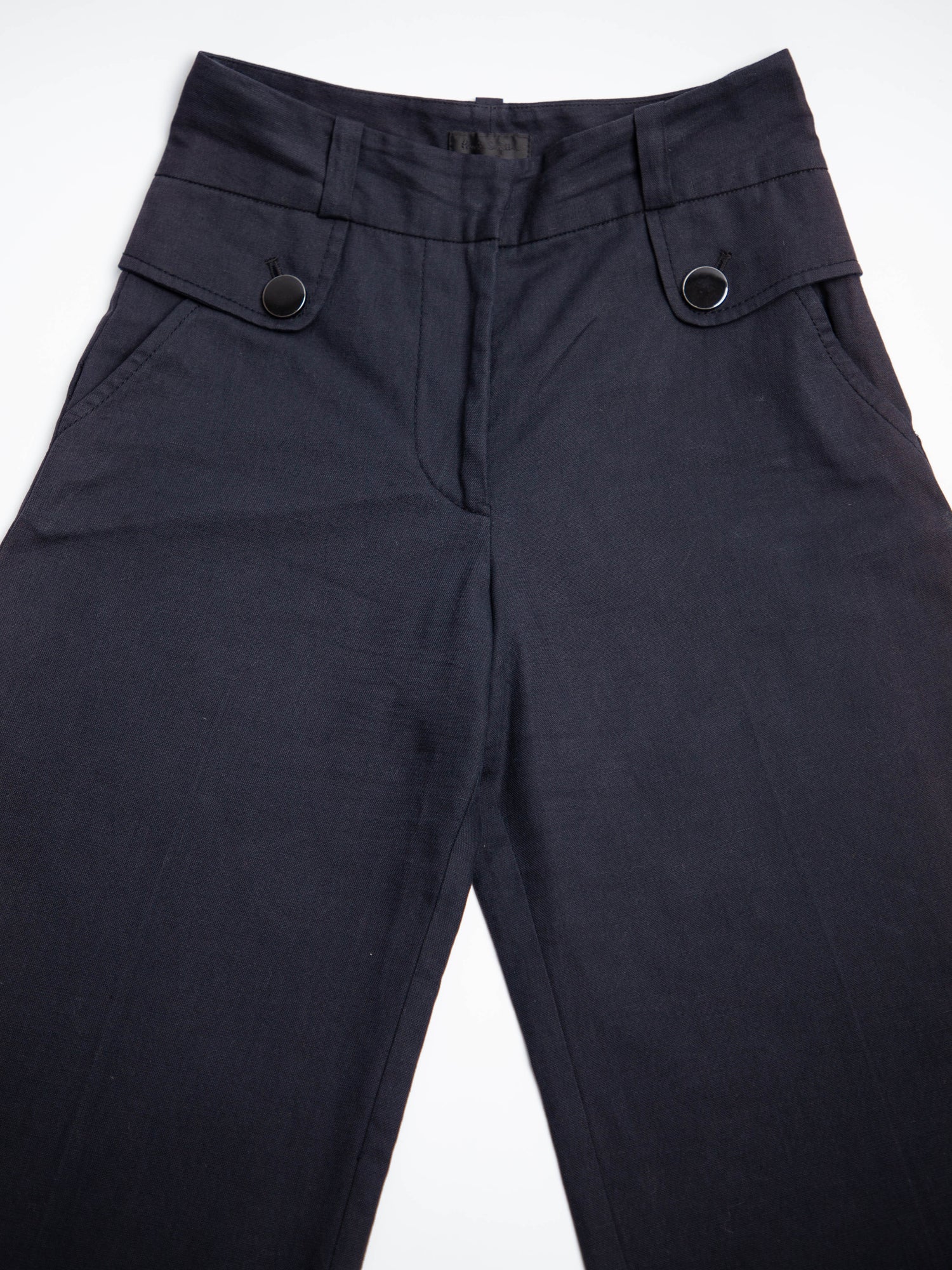 Good Paul Smith Black Wide-Leg Cotton Pants Size XS