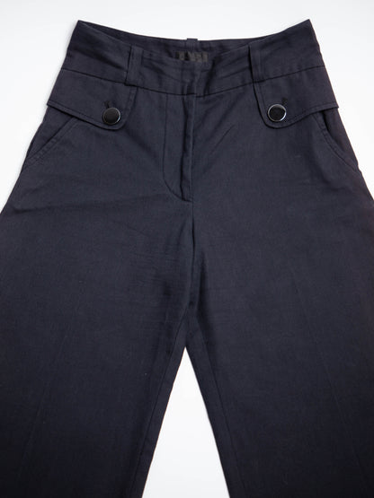 Good Paul Smith Black Wide-Leg Cotton Pants Size XS