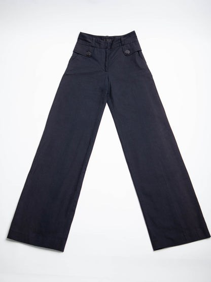 Good Paul Smith Black Wide-Leg Cotton Pants Size XS