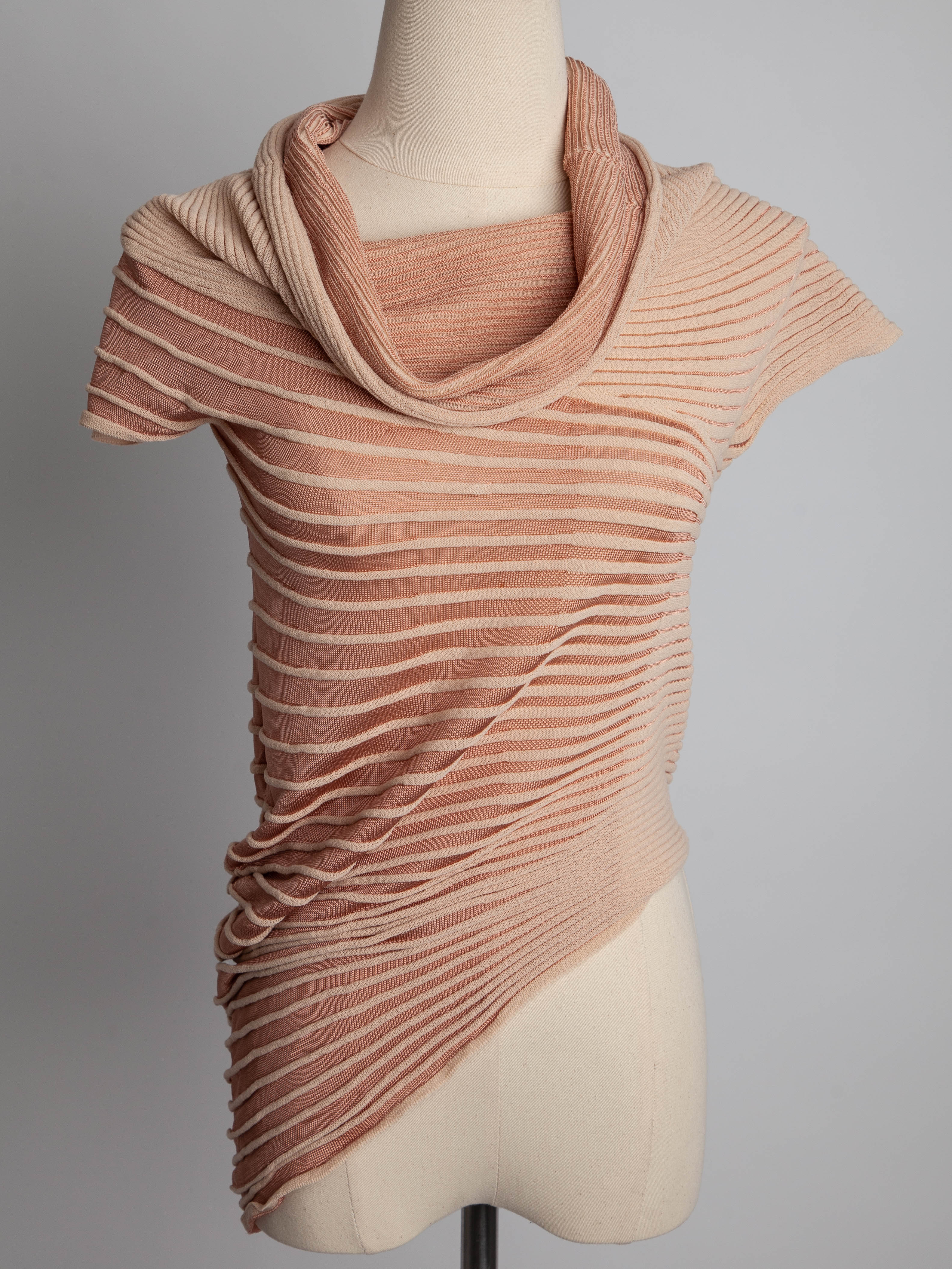 Good Emporio Armani White Ribbed Knit Top Size XXS