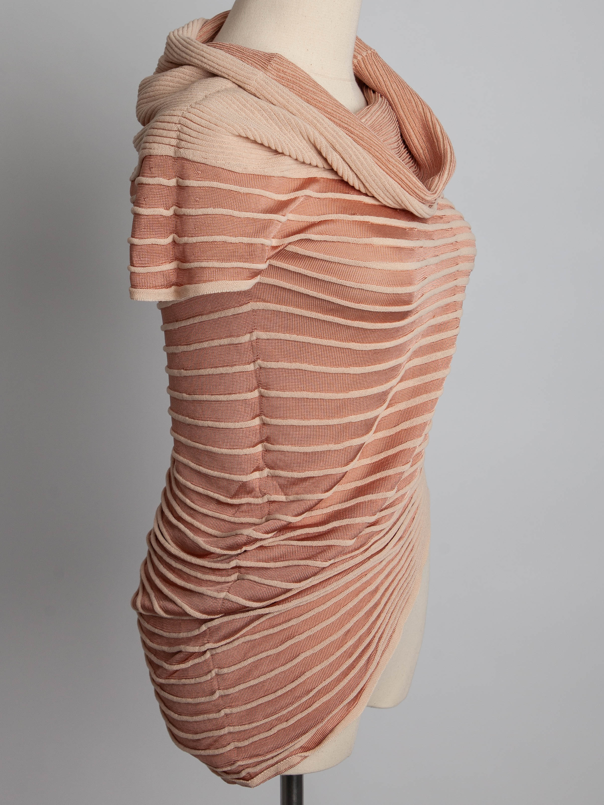 Good Emporio Armani White Ribbed Knit Top Size XXS