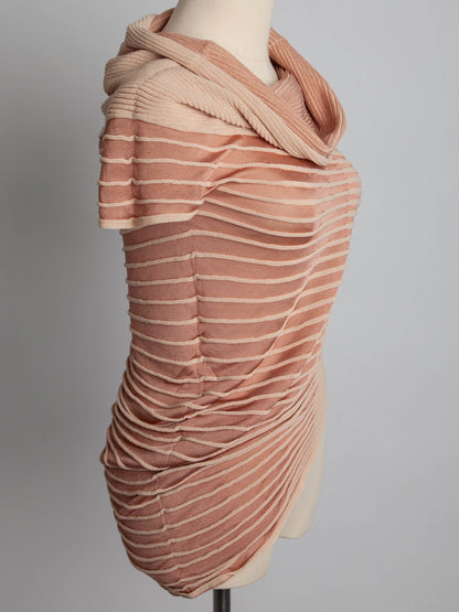 Good Emporio Armani White Ribbed Knit Top Size XXS