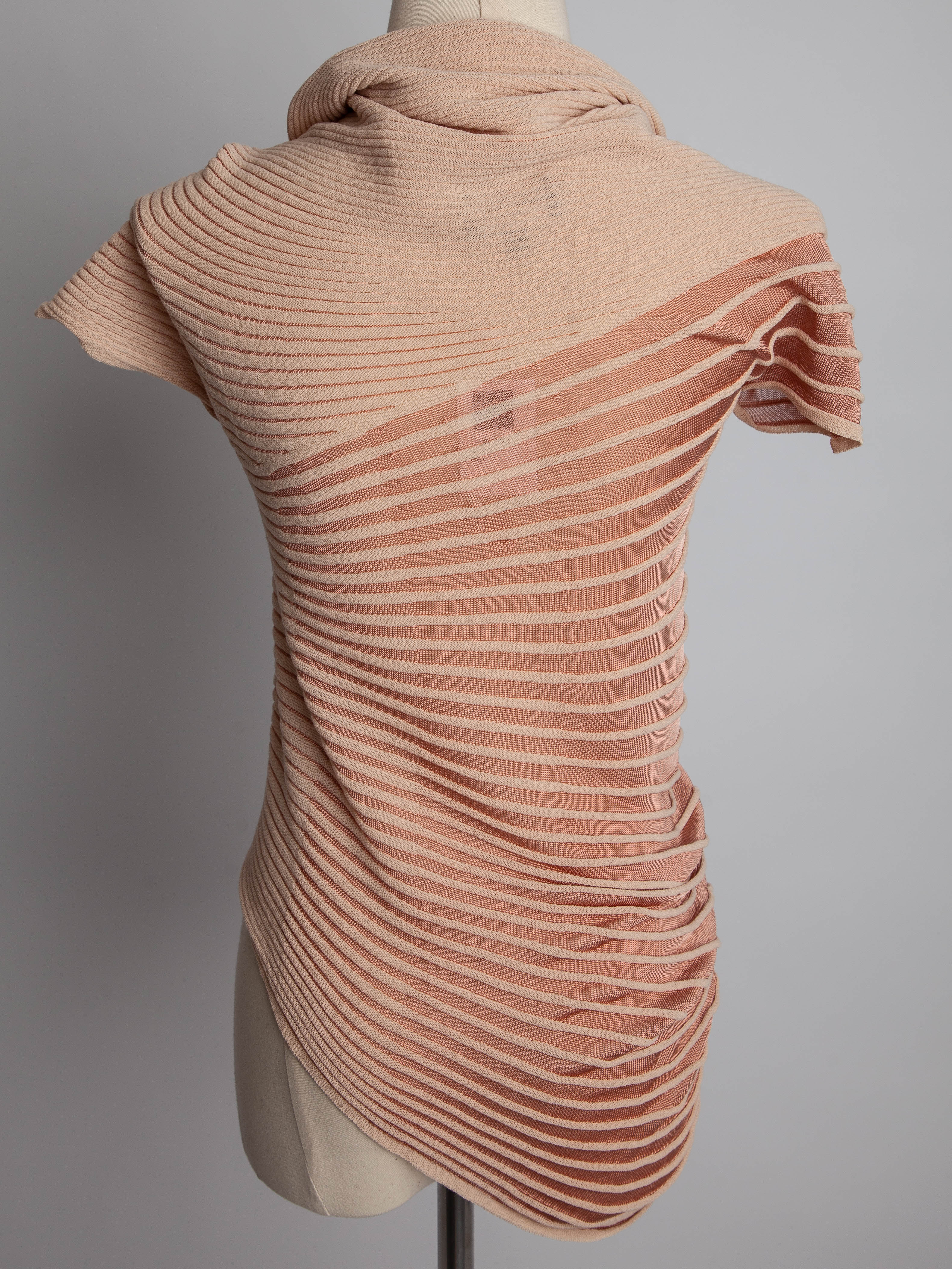 Good Emporio Armani White Ribbed Knit Top Size XXS