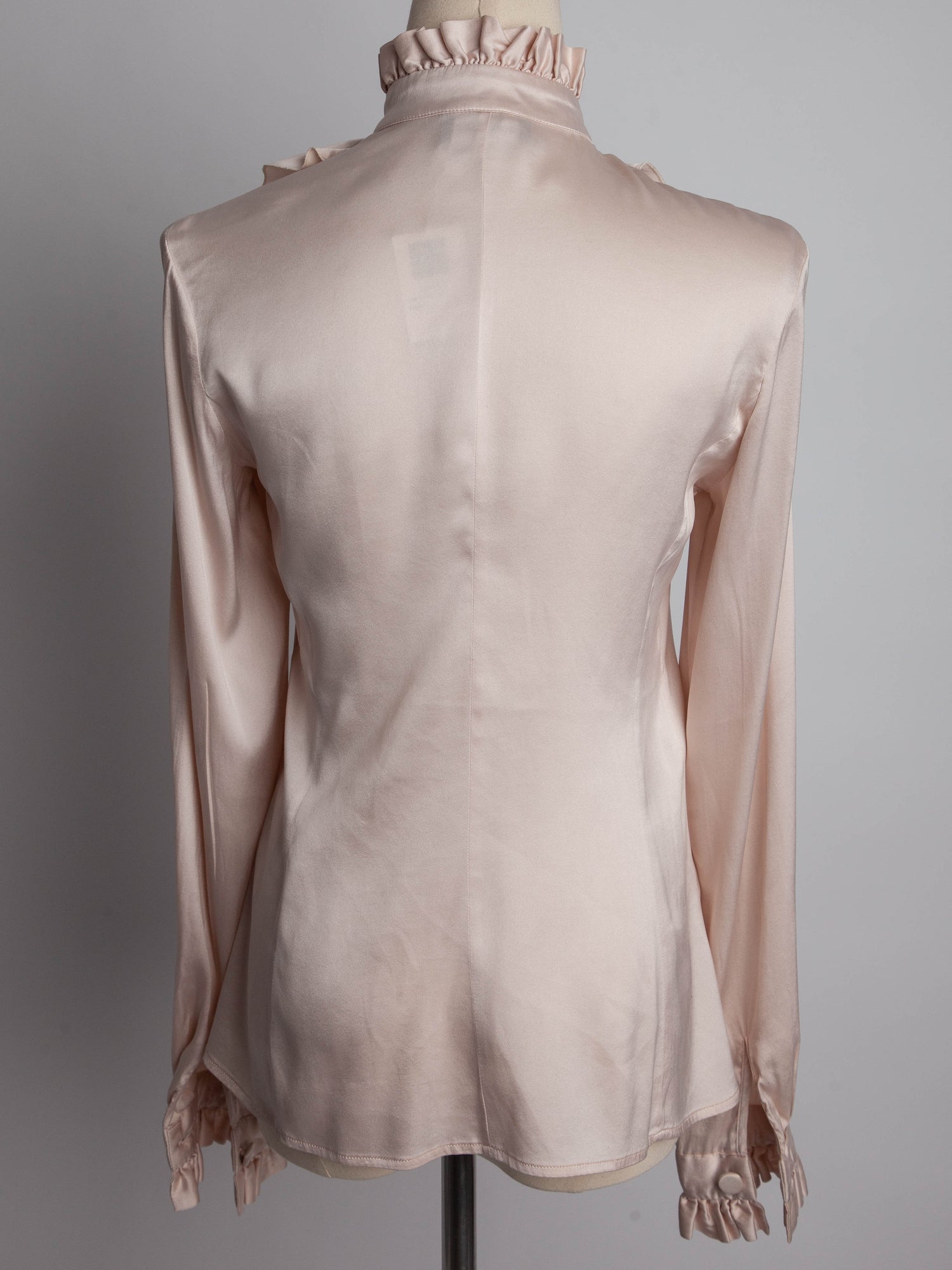 Good Emporio Armani White Silk Blouse Size XXS with Ruffles