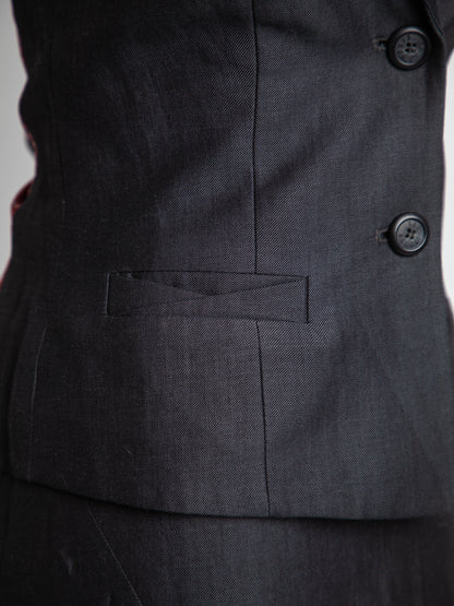 Good Ted Baker Black Sleeveless Two-Piece Outfit Vest &amp; Skirt