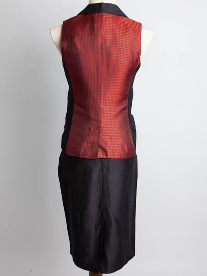 Good Ted Baker Black Sleeveless Two-Piece Outfit Vest &amp; Skirt