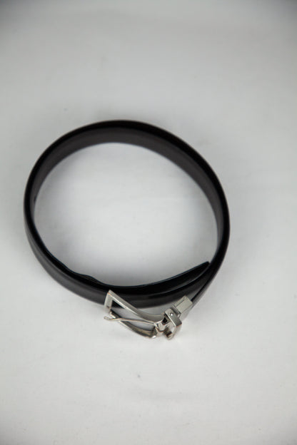 Good Tommy Hilfiger Black Genuine Leather Belt with Silver Buckle