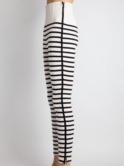 NEW By Malene Birger Striped Pants XS Black White Cotton