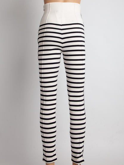 NEW By Malene Birger Striped Pants XS Black White Cotton