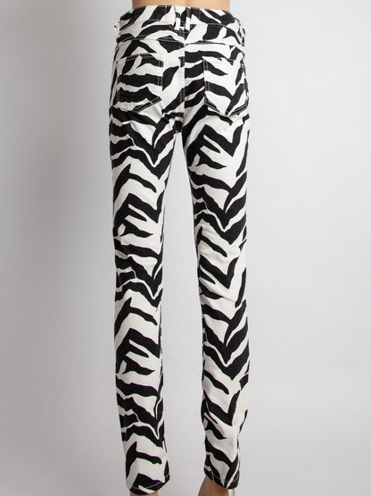 NEW By Malene Birger Zebra Stripe Pants Black White Size S