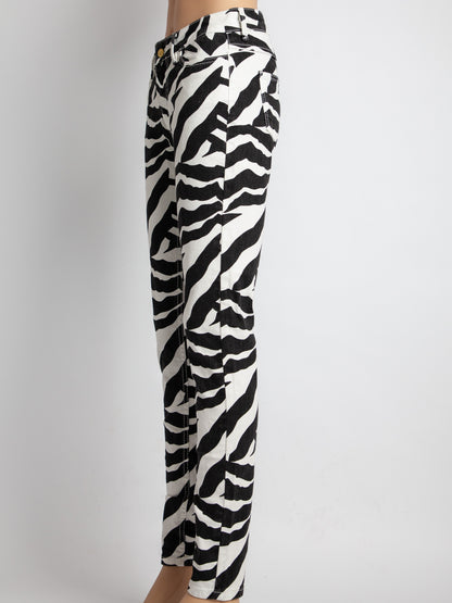 NEW By Malene Birger Zebra Stripe Pants Black White Size S