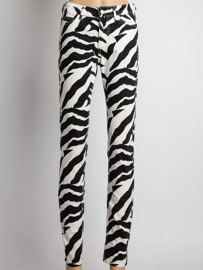 NEW By Malene Birger Zebra Stripe Pants Black White Size S