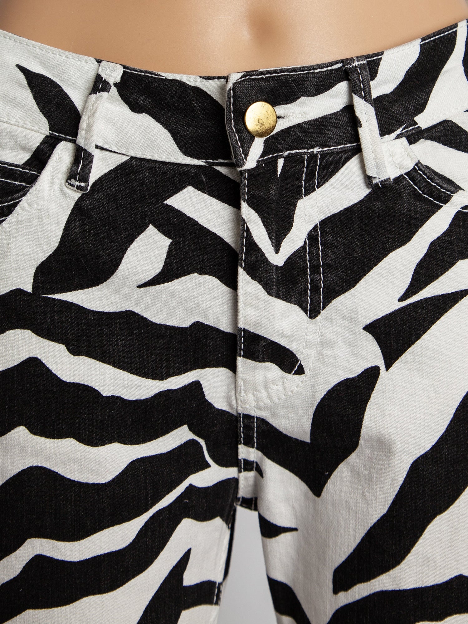 NEW By Malene Birger Zebra Stripe Pants Black White Size S