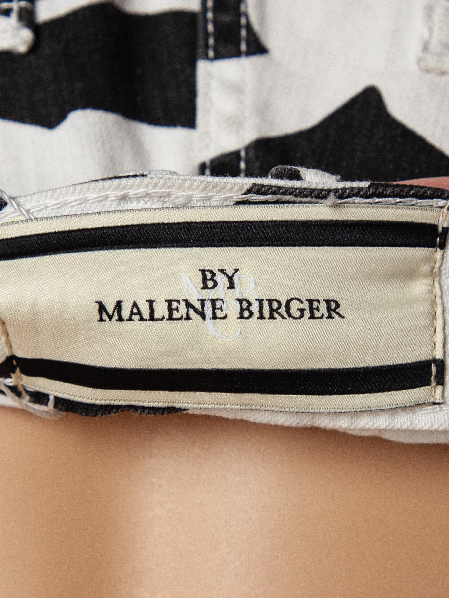 NEW By Malene Birger Zebra Stripe Pants Black White Size S