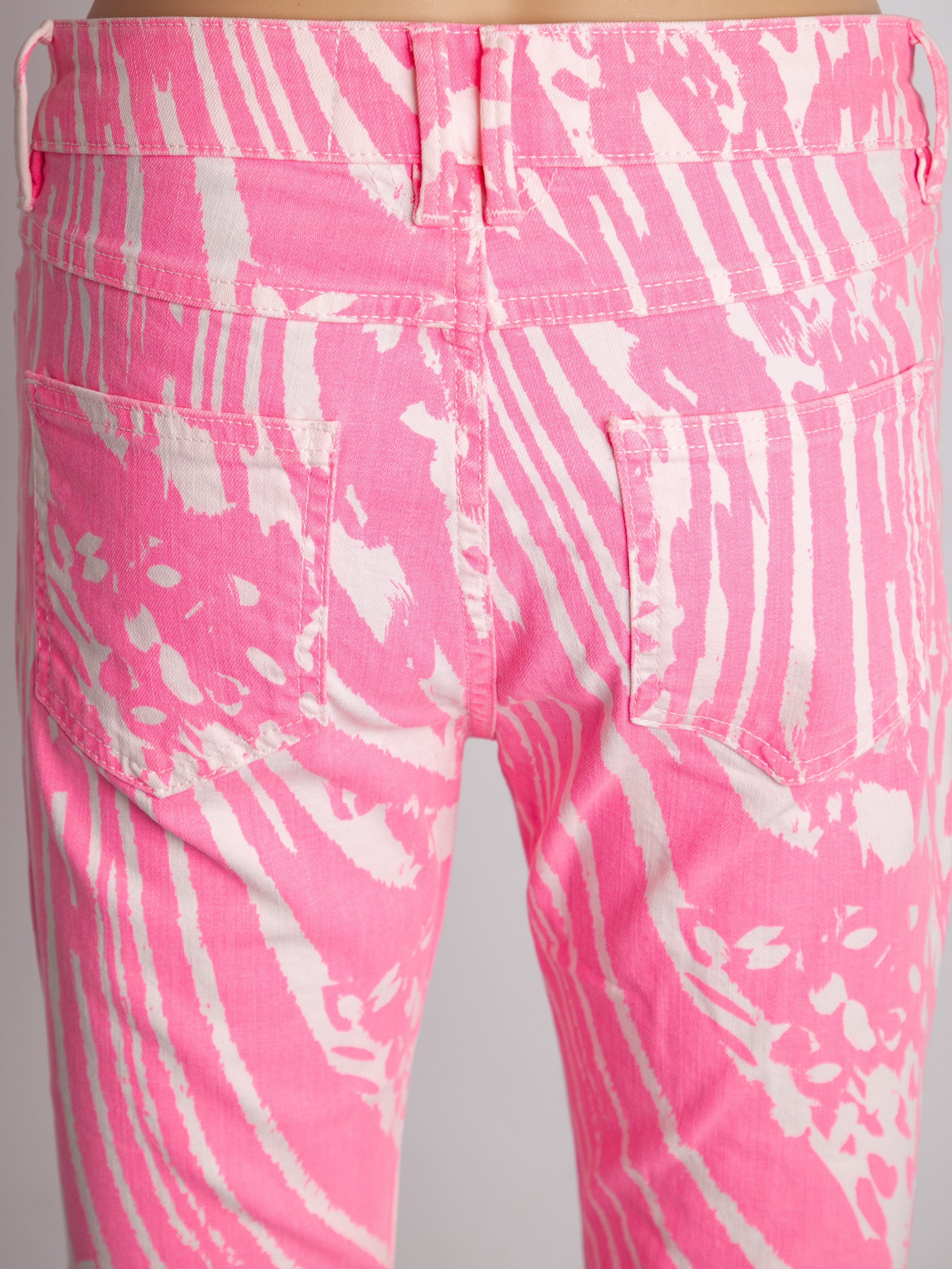 Good By Malene Birger Pink Cotton Pants Size S Abstract Pattern